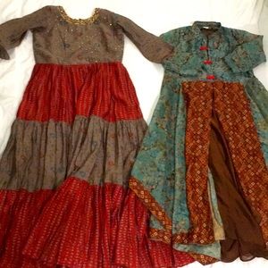 TWO DRESS SET. BEAUTFUL GOWNS IMPORTED FROM INDIA. QUALITY DRESSES
